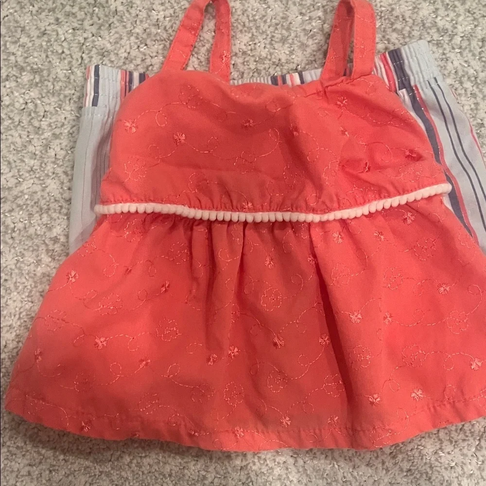 Penelope Mack Baby Girl red white and blue matching set 12M Spring Summer